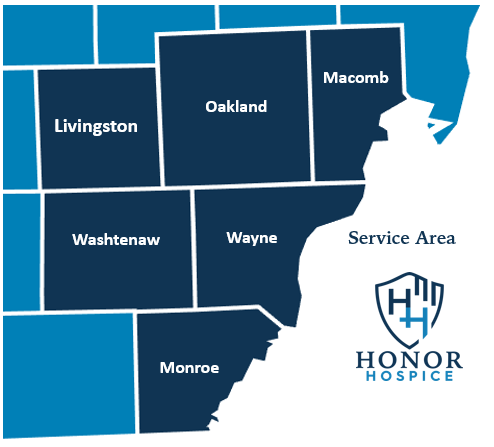 Honor Hospicr Service Area: Livingston, Macomb, Oakland, Washtenaw, and Wayne Counties